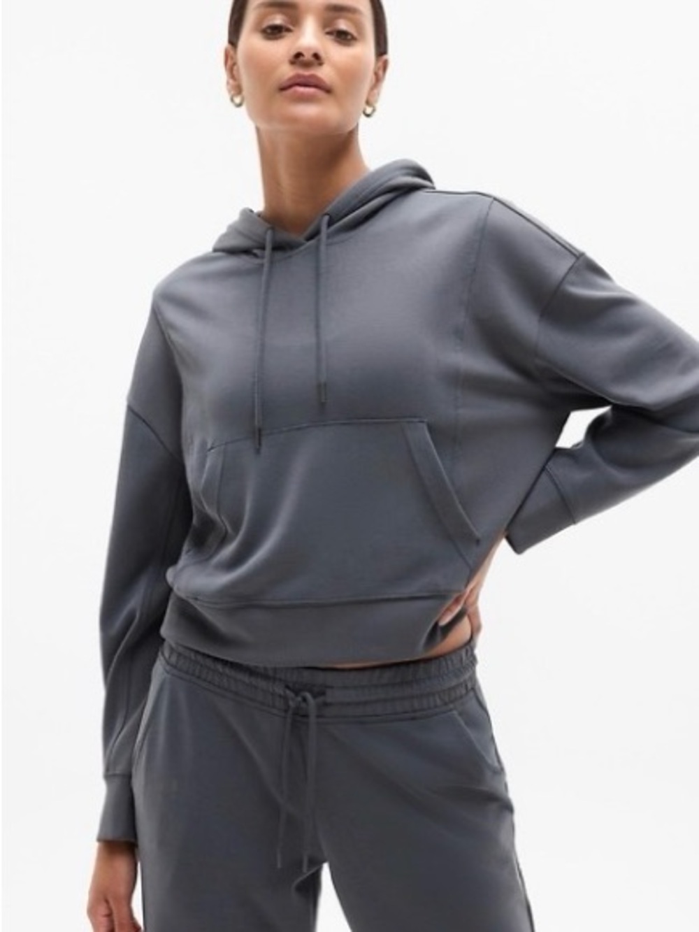 Athleta Seasoft Rib Hoodie - Dark Rinse